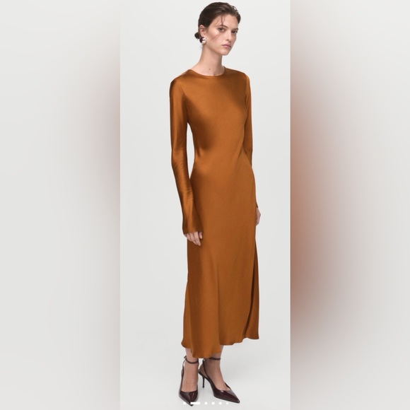 Mango Dresses & Skirts - Mango LONG SATIN DRESS